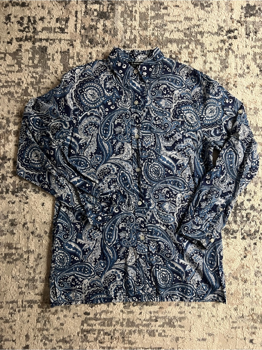Ralph Lauren‎ Blue and White Paisley Shirt